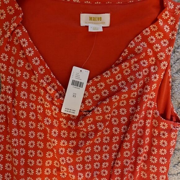 Nwt ANTHROPOLOGIE MAEVE  Brianne Cowl Neck Dress XS @V - Picture 9 of 12